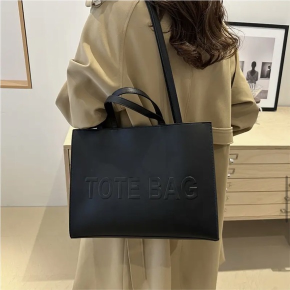 Unbranded Sleek Large Capacity Tote with “TOTE BAG" Logo - NIP - Picture 9 of 16